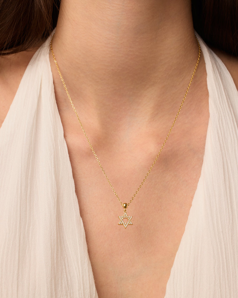 Star of David Pendant Necklace #Variant_White Gold / Star of David  