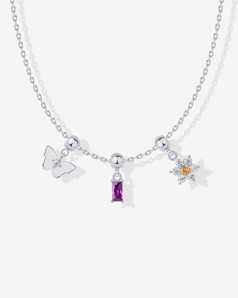 Whimsy Butterfly Charm Necklace #Variant_White Gold / Whimsy Butterfly  