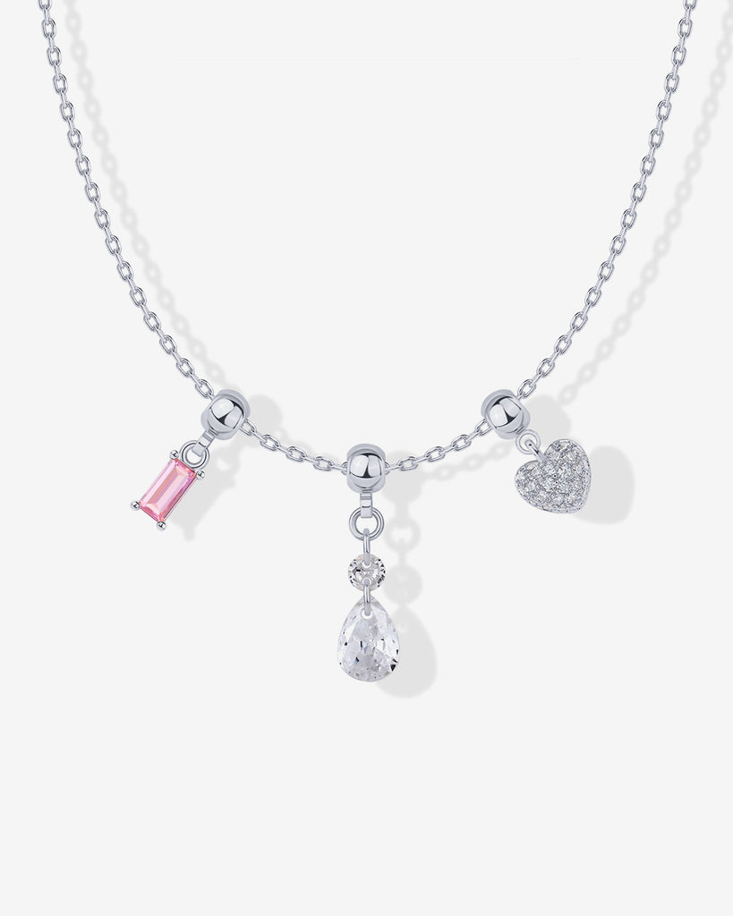 Whimsy Heart Charm Necklace #Variant_White Gold  