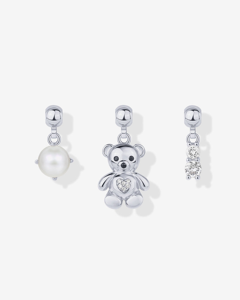 Whimsy Teddy Bear Charm Necklace #Variant_White Gold / Whimsy Teddy Bear Charm  
