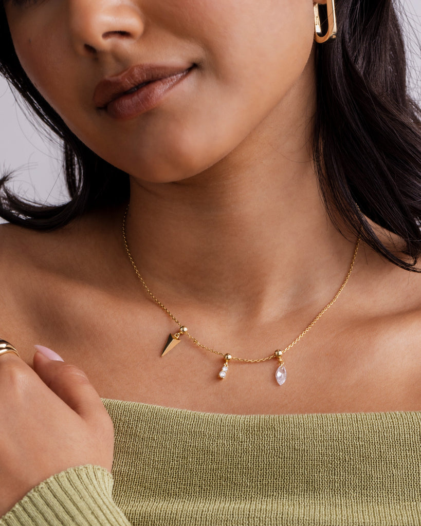 Whimsy Spike Charm Necklace   