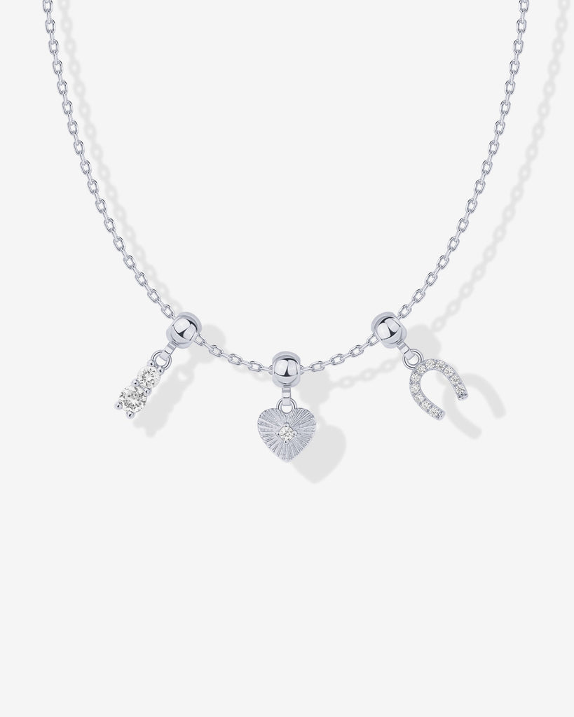 Whimsy Horseshoe Charm Necklace #Variant_White Gold / Whimsy Horseshoe Charm  