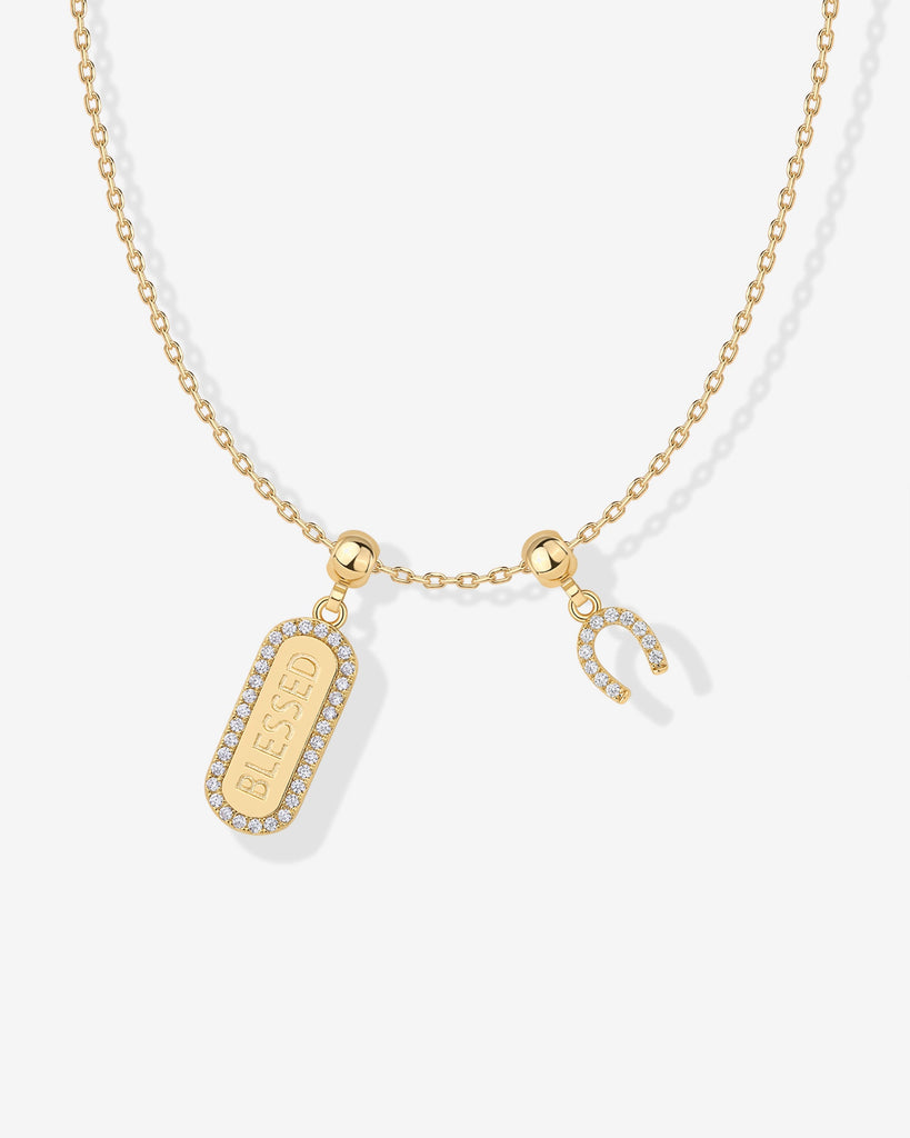 Blessed Mood Charm Necklace #Variant_Yellow Gold / Blessed Mood Charm  