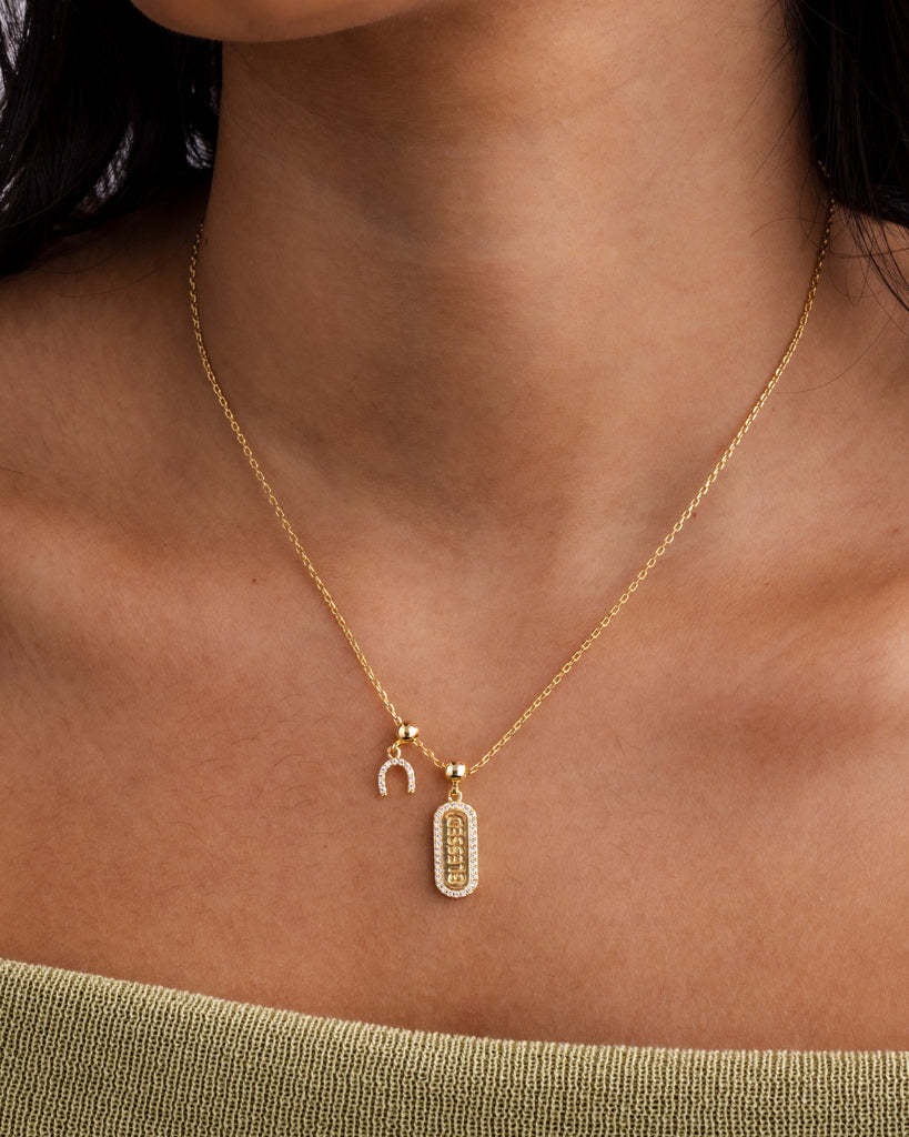 Blessed Mood Charm Necklace #Variant_White Gold / Blessed Mood Charm  
