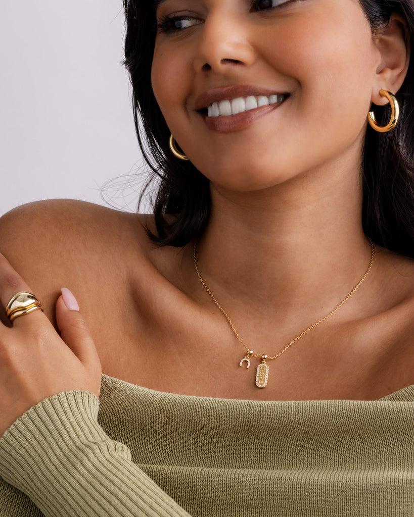 Blessed Mood Charm Necklace #Variant_Yellow Gold / Blessed Mood Charm  