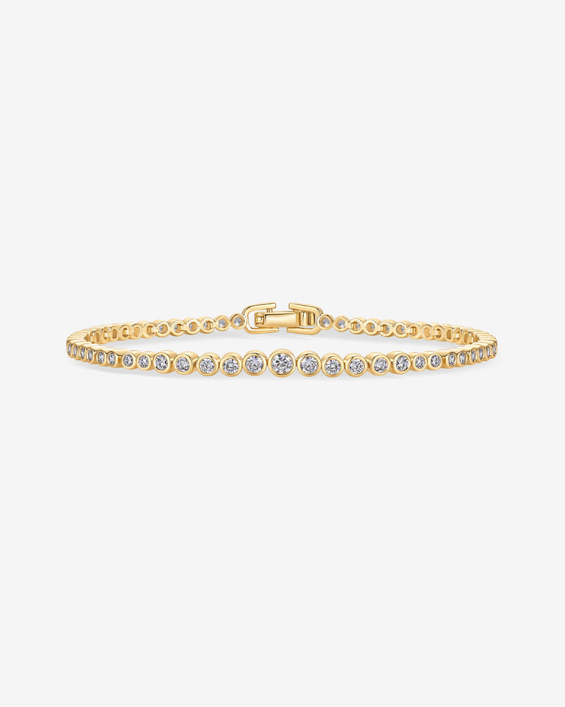 Round-Shaped Tennis Bracelet #Variant_Yellow Gold  