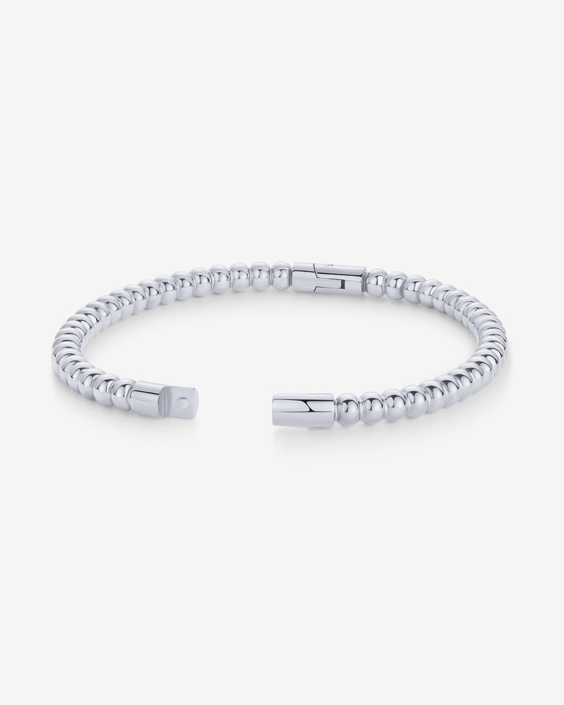Timeless Beaded Bangle #Variant_White Gold / 7 Inches  