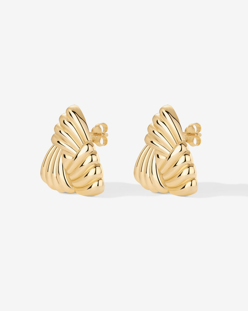 Vintage Triangle Knot Earrings 2406-E01_Yellow Gold  
