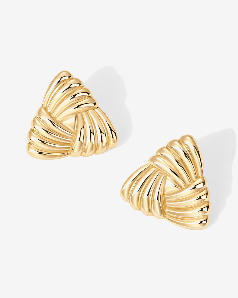Vintage Triangle Knot Earrings 2406-E01_Yellow Gold  