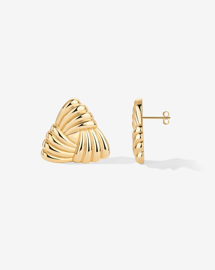 Vintage Triangle Knot Earrings 2406-E01_Yellow Gold  