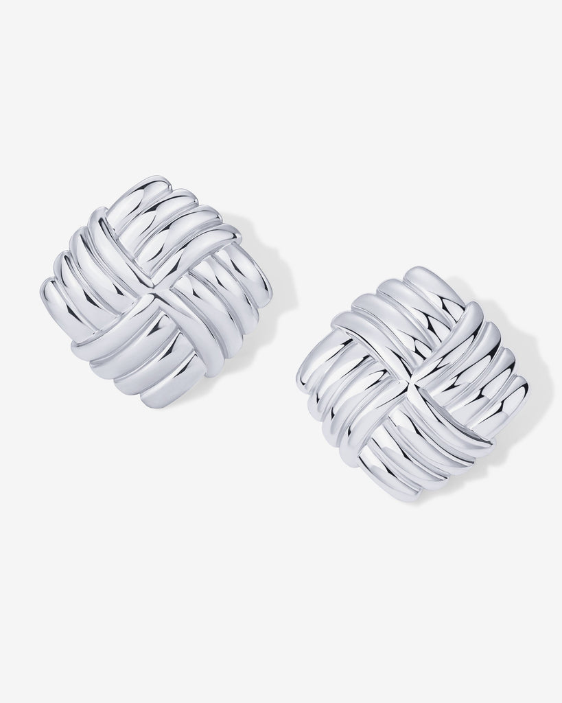 Vintage Diamond Knot Earrings #Variant_White Gold  