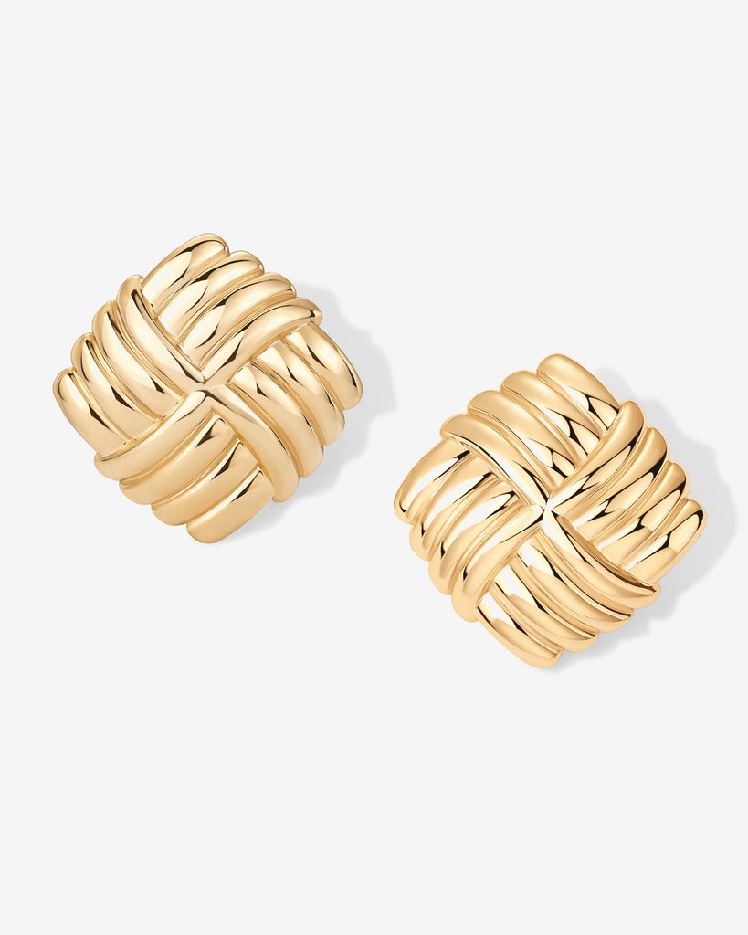 Vintage Diamond Knot Earrings #Variant_Yellow Gold  
