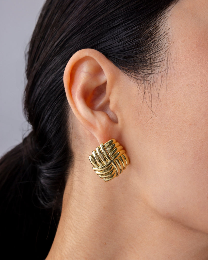 Vintage Diamond Knot Earrings #Variant_Yellow Gold  