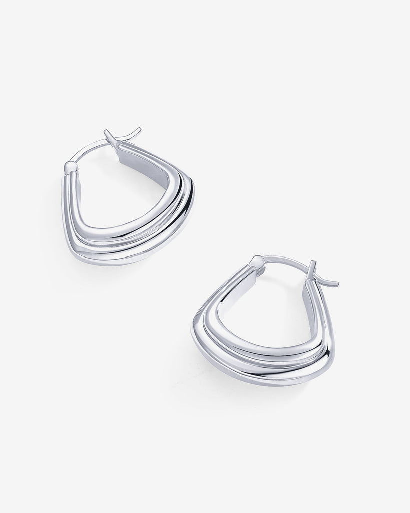 Chunky Triangle Hoops #Variant_White Gold  