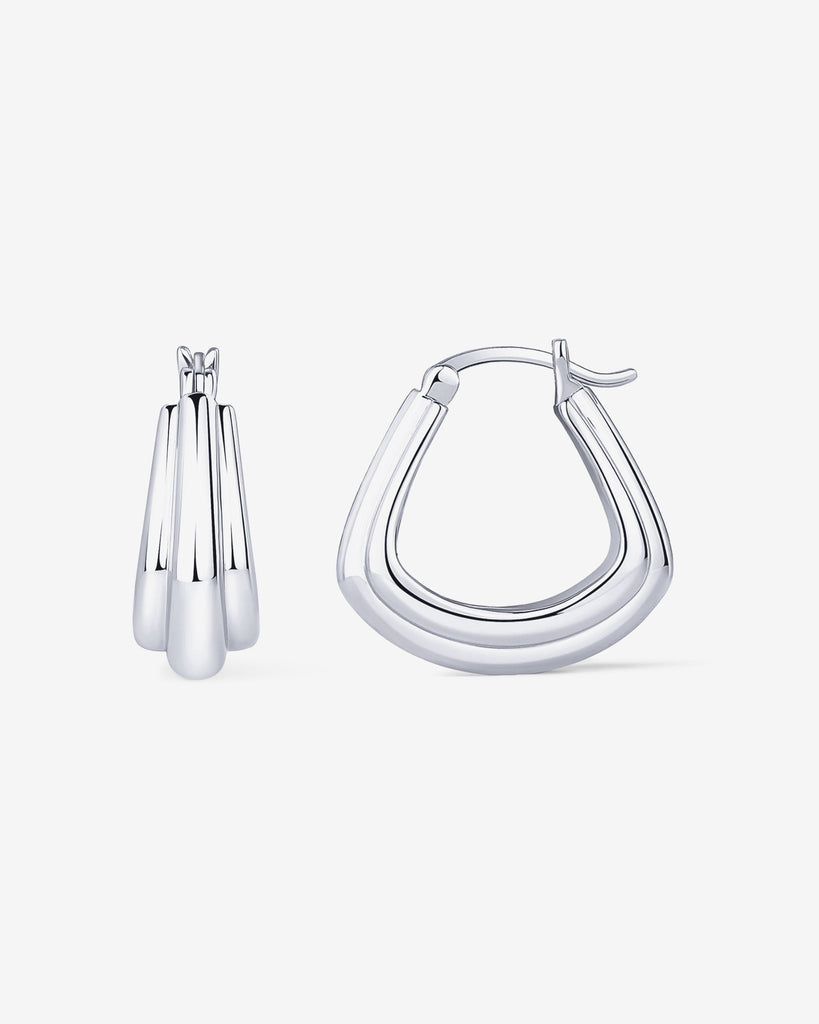 Chunky Triangle Hoops #Variant_White Gold  