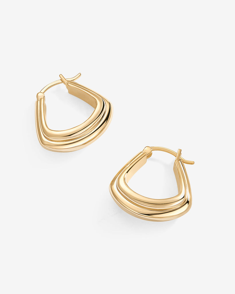 Chunky Triangle Hoops #Variant_Yellow Gold  
