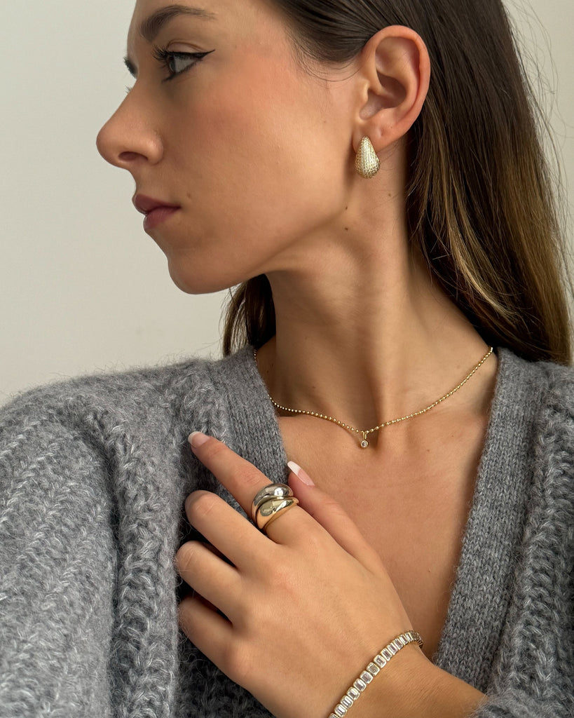 Pavé Drop Earrings #Variant_Yellow Gold  