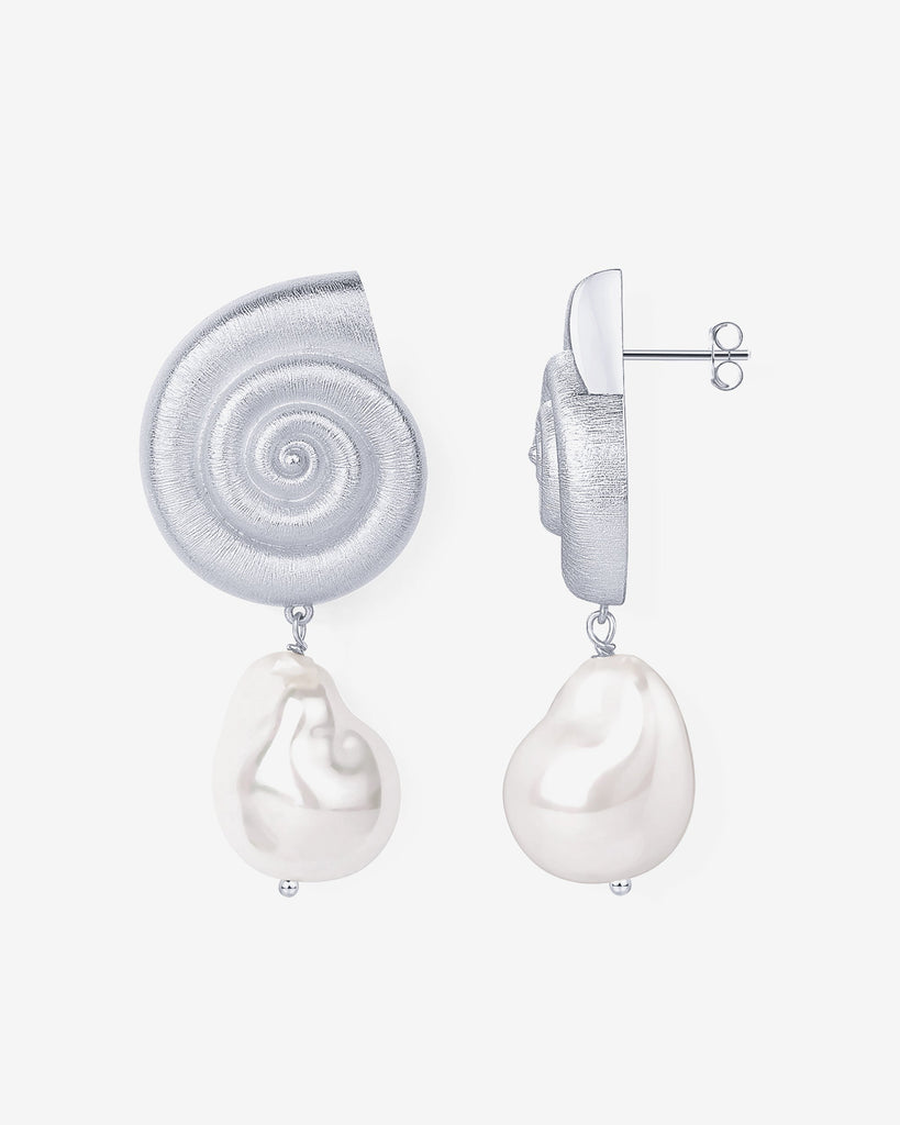 Seaside Pearl Dangle Earrings #Variant_White Gold  