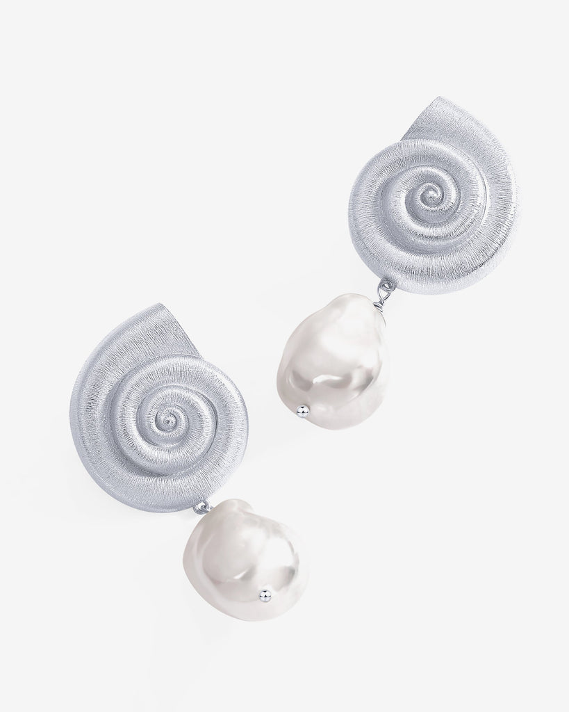 Seaside Pearl Dangle Earrings #Variant_White Gold  