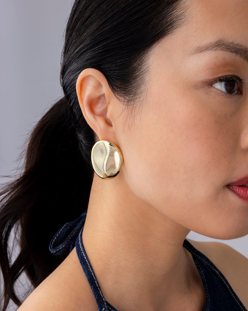 Hammered Teardrop Earrings #Variant_Yellow Gold  