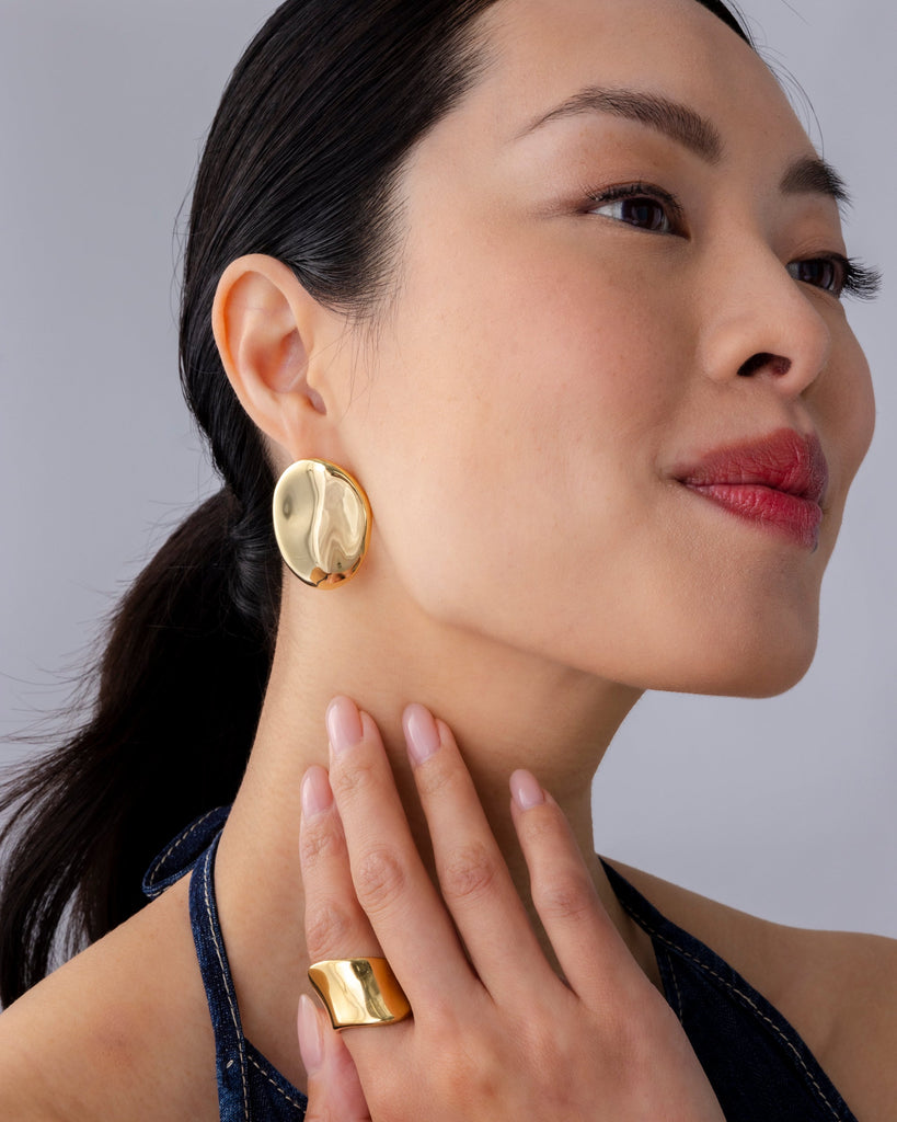 Hammered Teardrop Earrings #Variant_Yellow Gold  