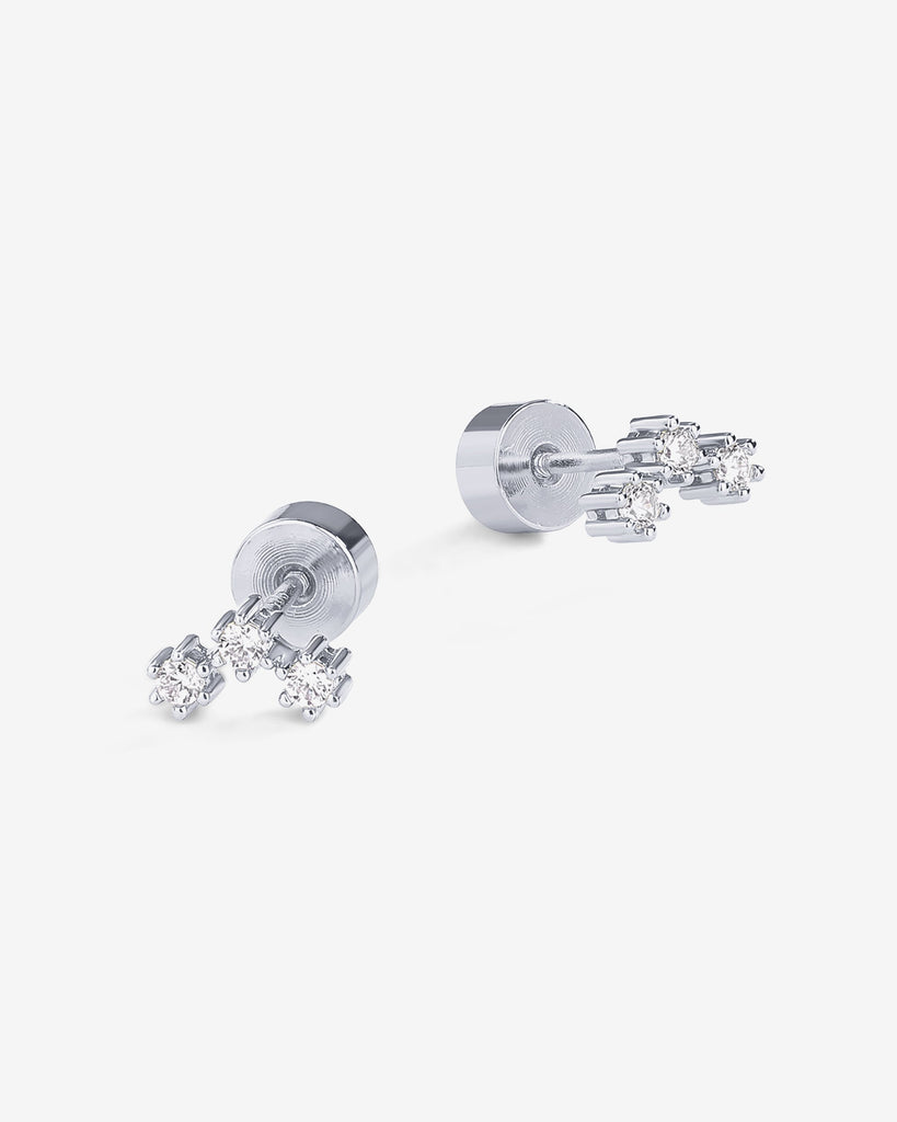 Cluster Starburst Screwbacks #Variant_White Gold  