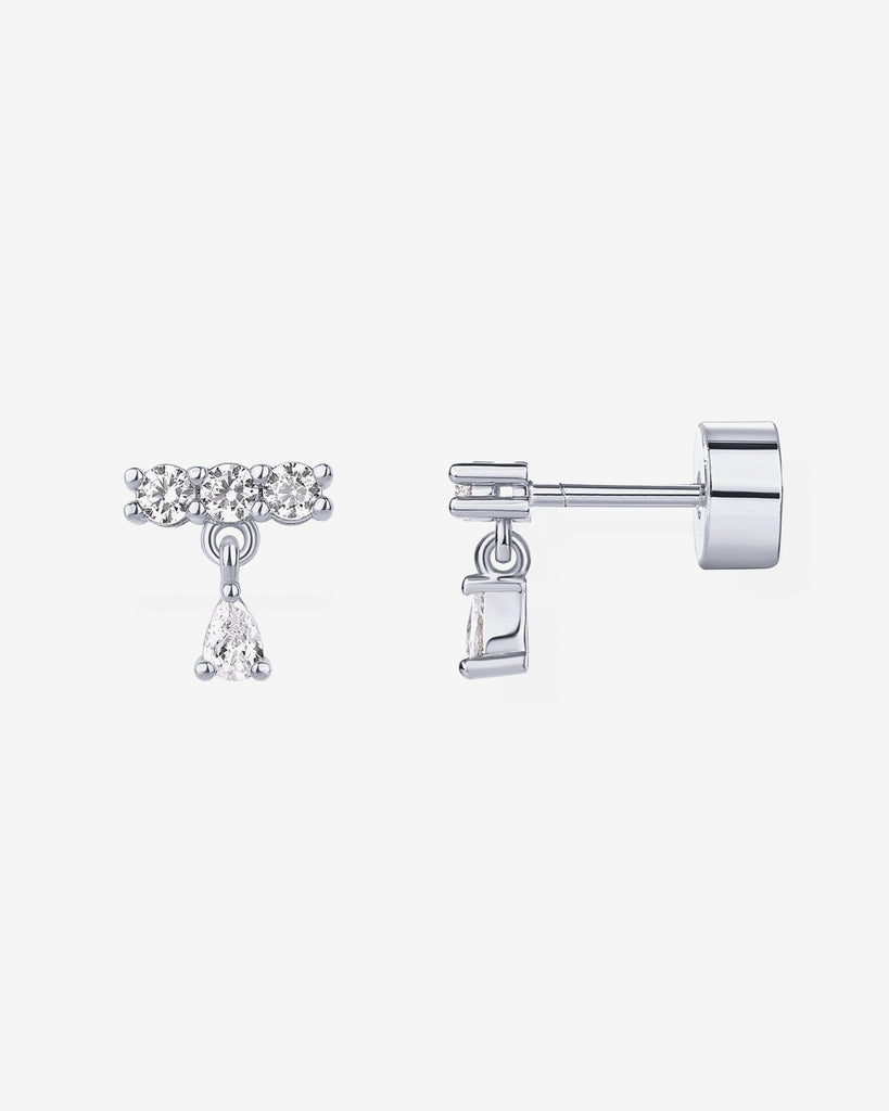 Mini Cluster Dangle Screwbacks #Variant_White Gold  