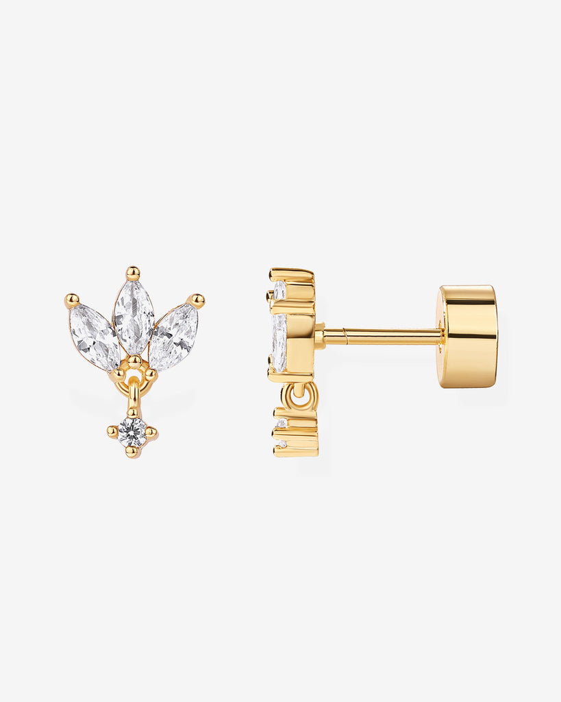 Lotus Dangle Screwbacks #2406-E19_Yellow Gold  