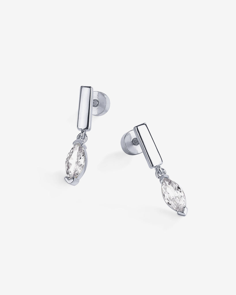 Bar Drop Dangle Screwbacks #Variant_White Gold  
