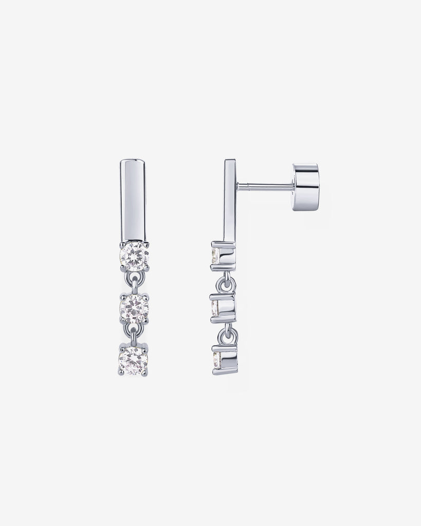 Triple Stone Drop Screwbacks #Variant_White Gold  