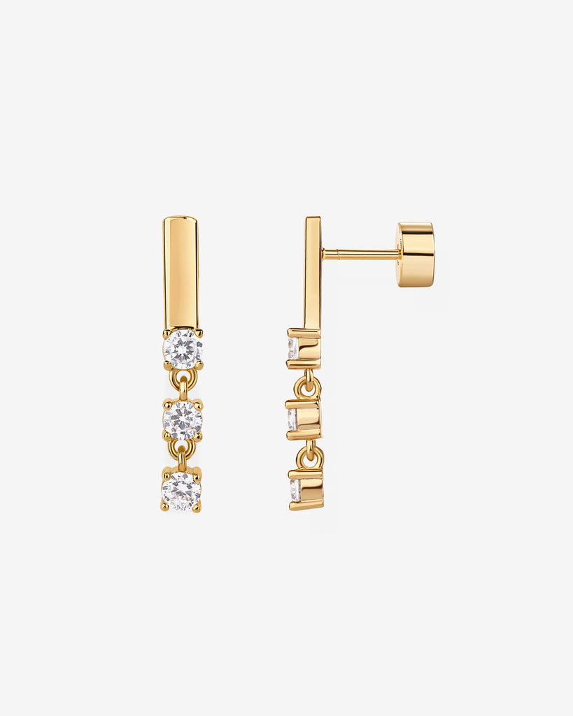 Triple Stone Drop Screwbacks #Variant_Yellow Gold  