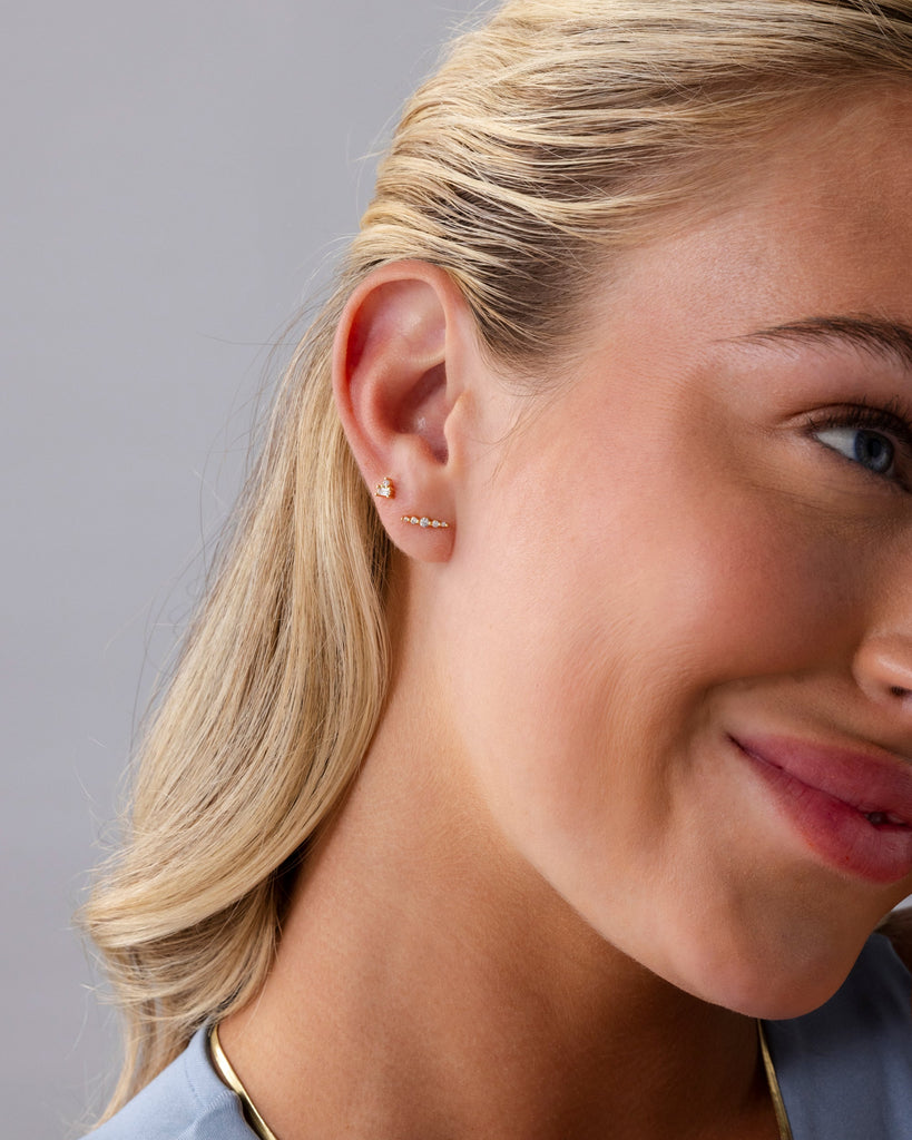 Minimalist Climber Studs #2406-E26_White Gold  