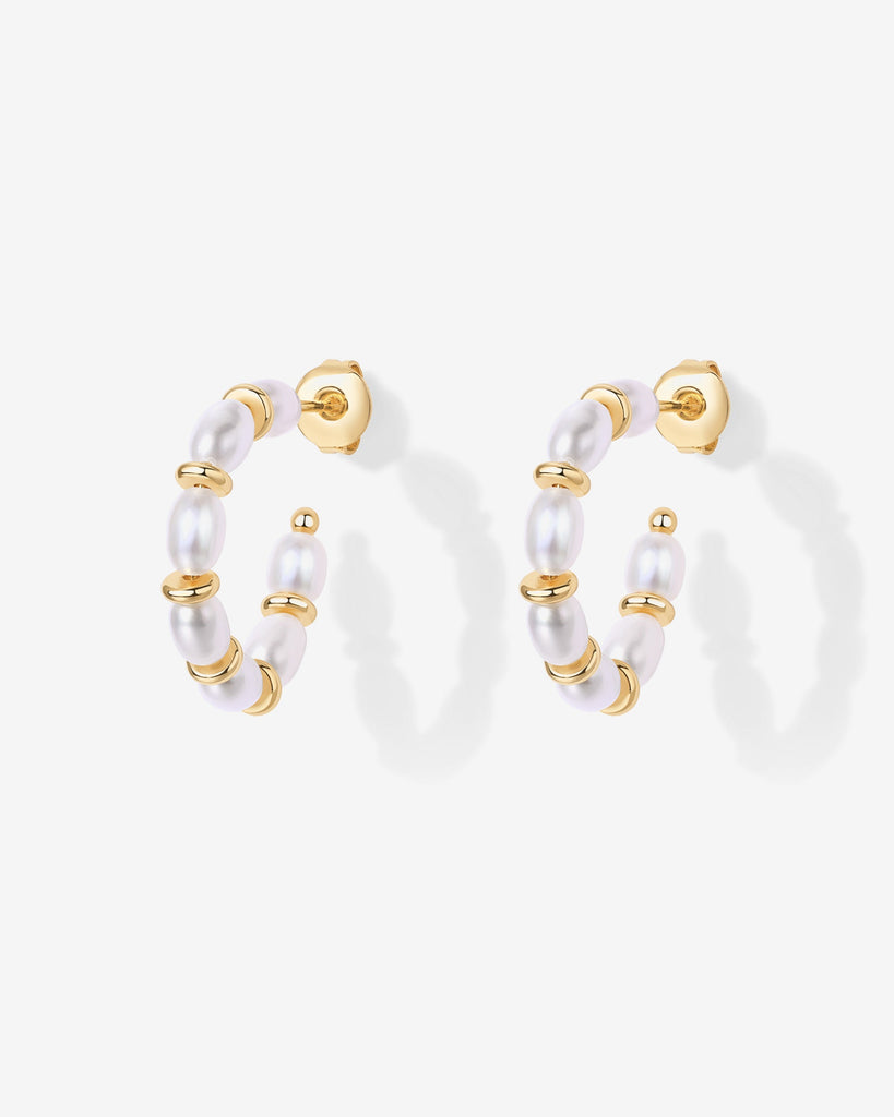 Pearl Hoop Huggies   