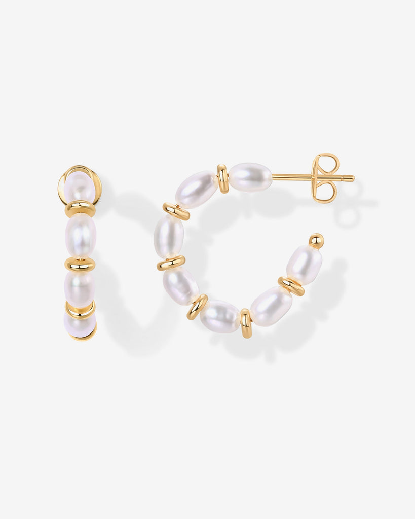 Pearl Hoop Huggies   