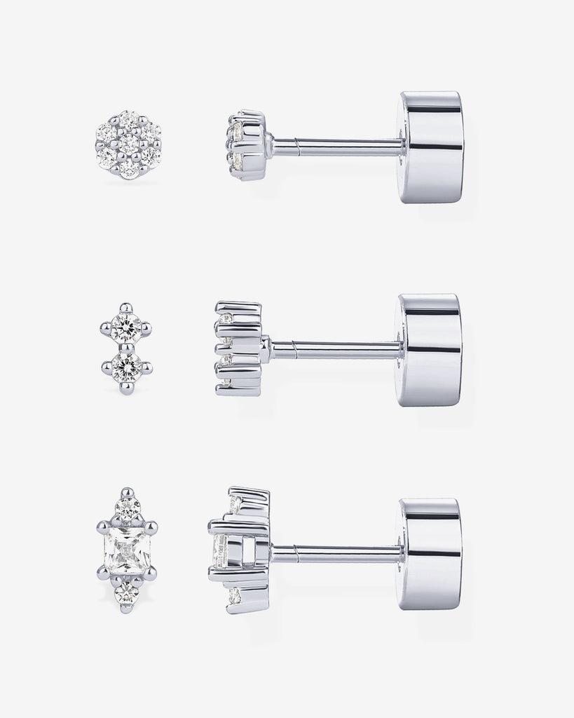 Multi-Shape Screwback 3 Pack #Variant_White Gold  