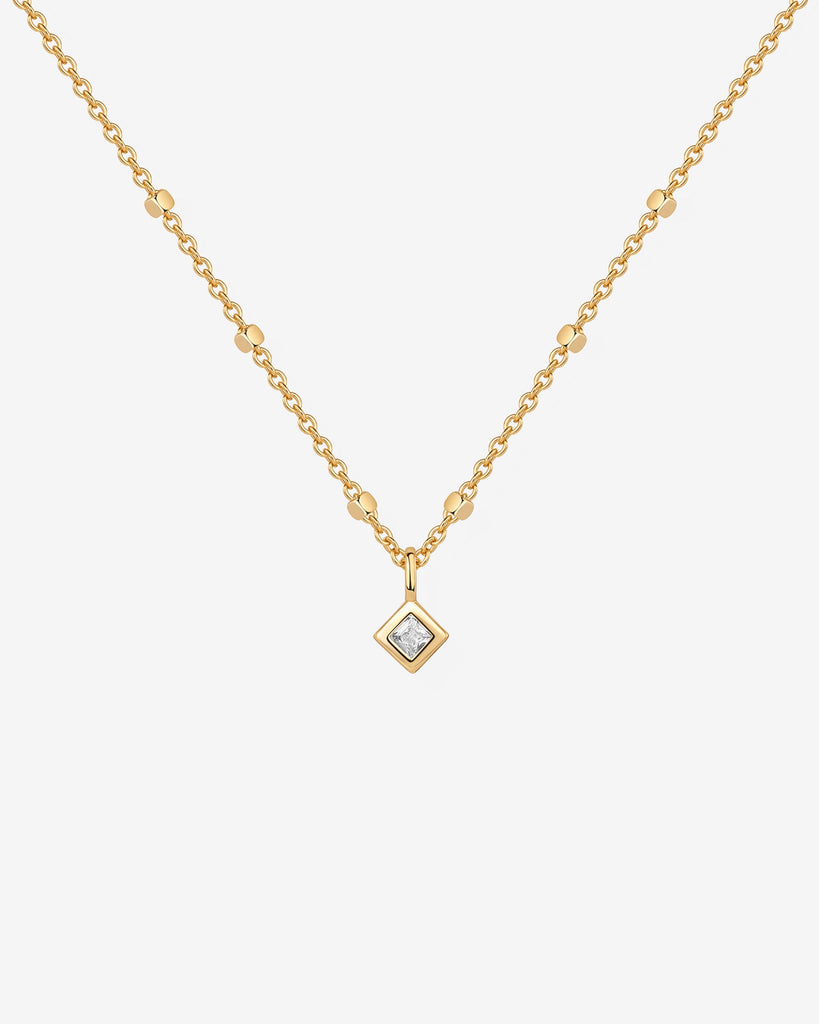Statement Square Chain Princess Pendant #Variant_Yellow Gold  