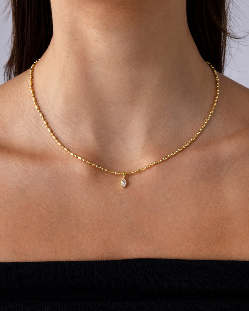 Rare Marquise Cut Pendant #Variant_White Gold  