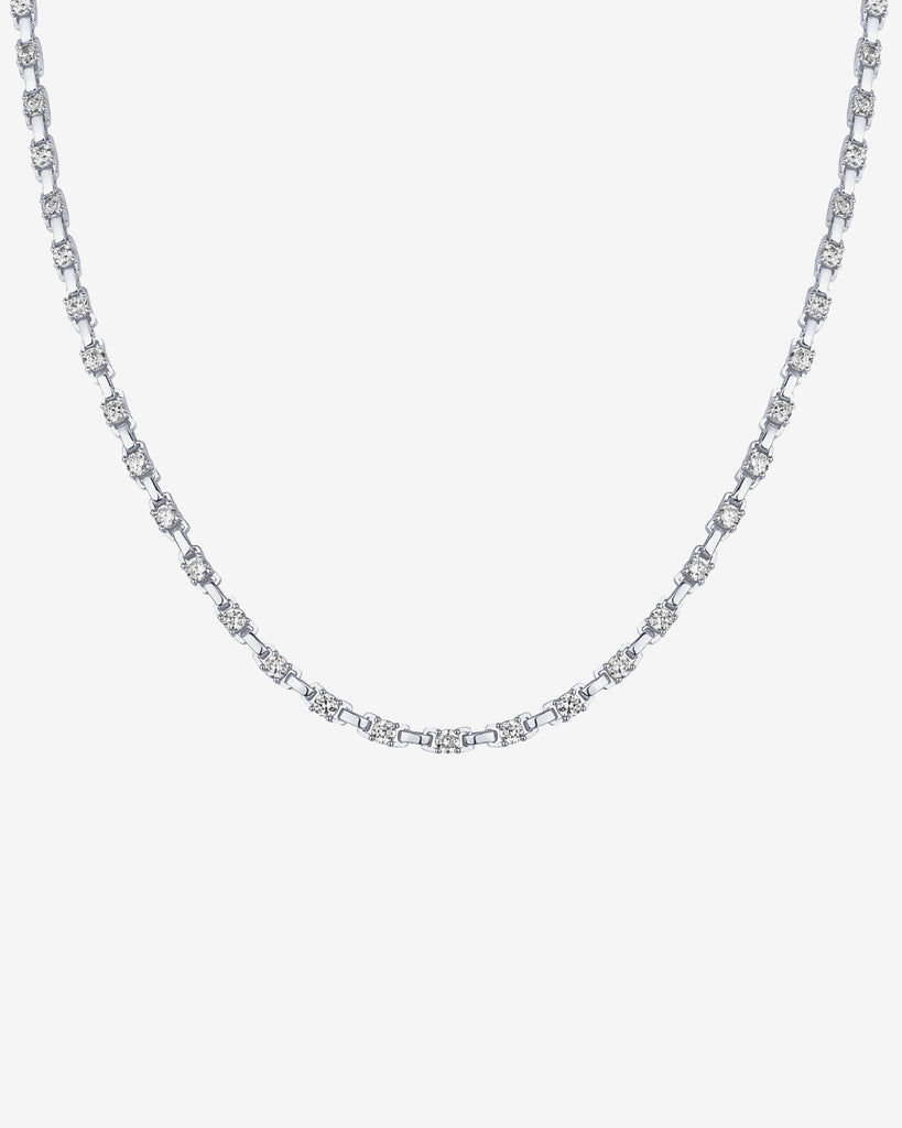 Station Tennis Necklace #Variant_White Gold  