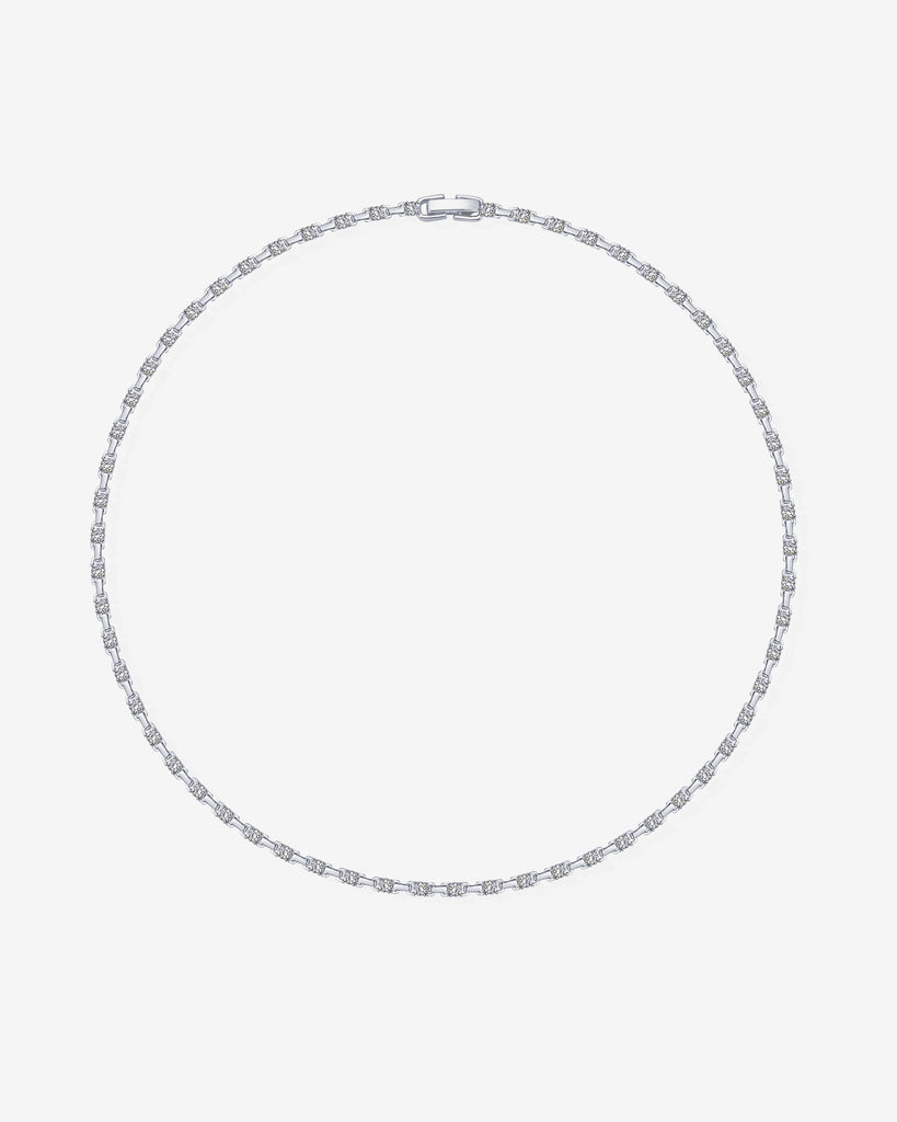 Station Tennis Necklace #Variant_White Gold  