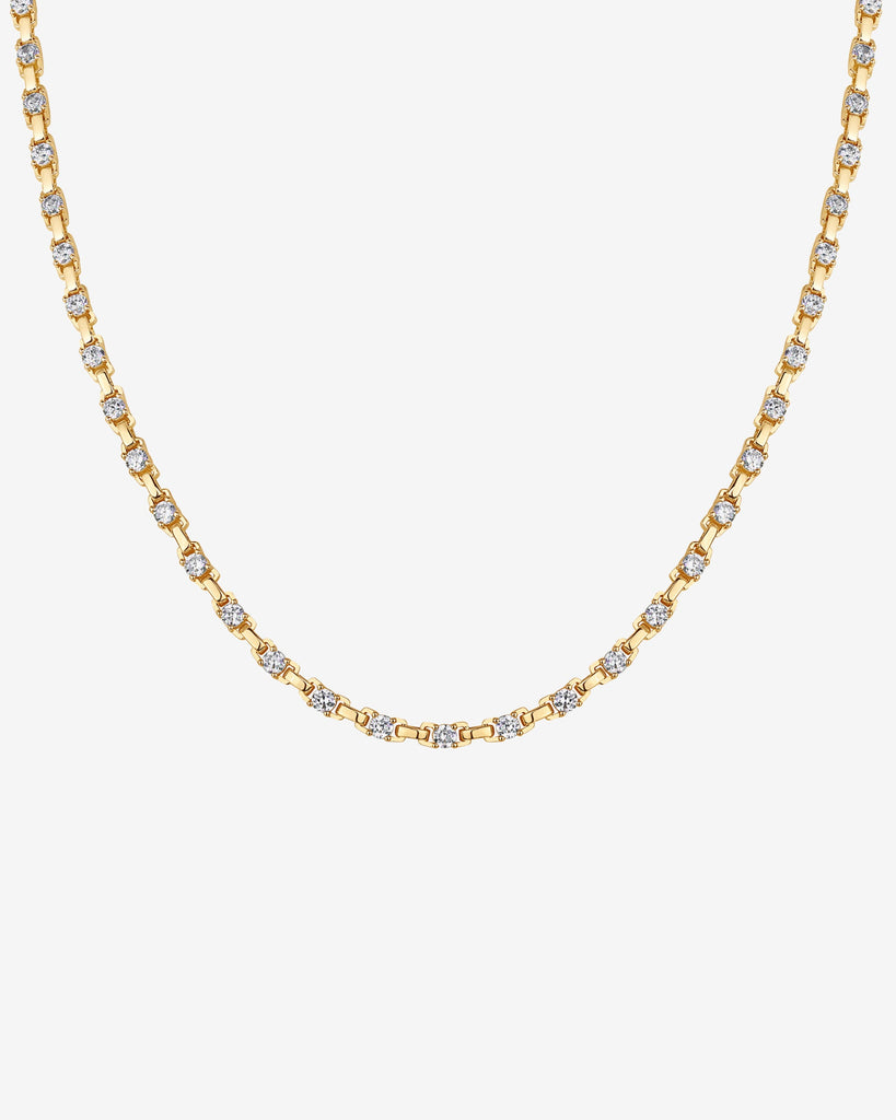 Station Tennis Necklace #Variant_Yellow Gold  