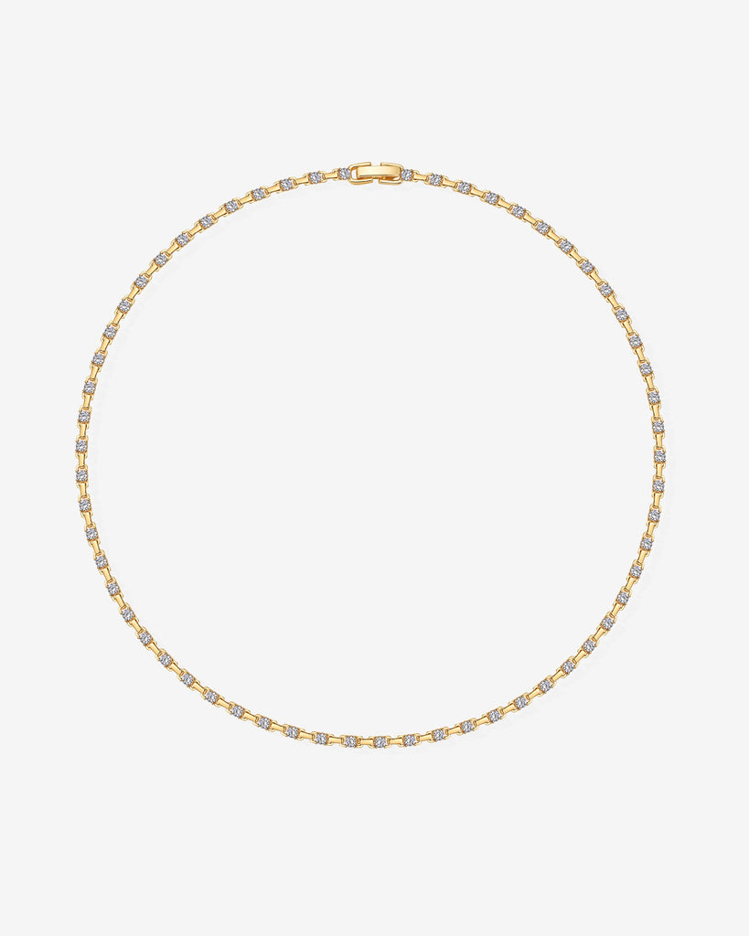 Station Tennis Necklace #Variant_Yellow Gold  