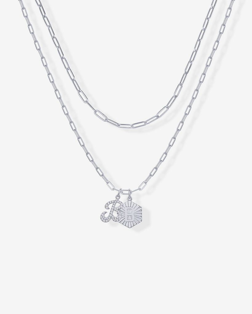 Initial Layered Pendant 2406-N01_White Gold_B  