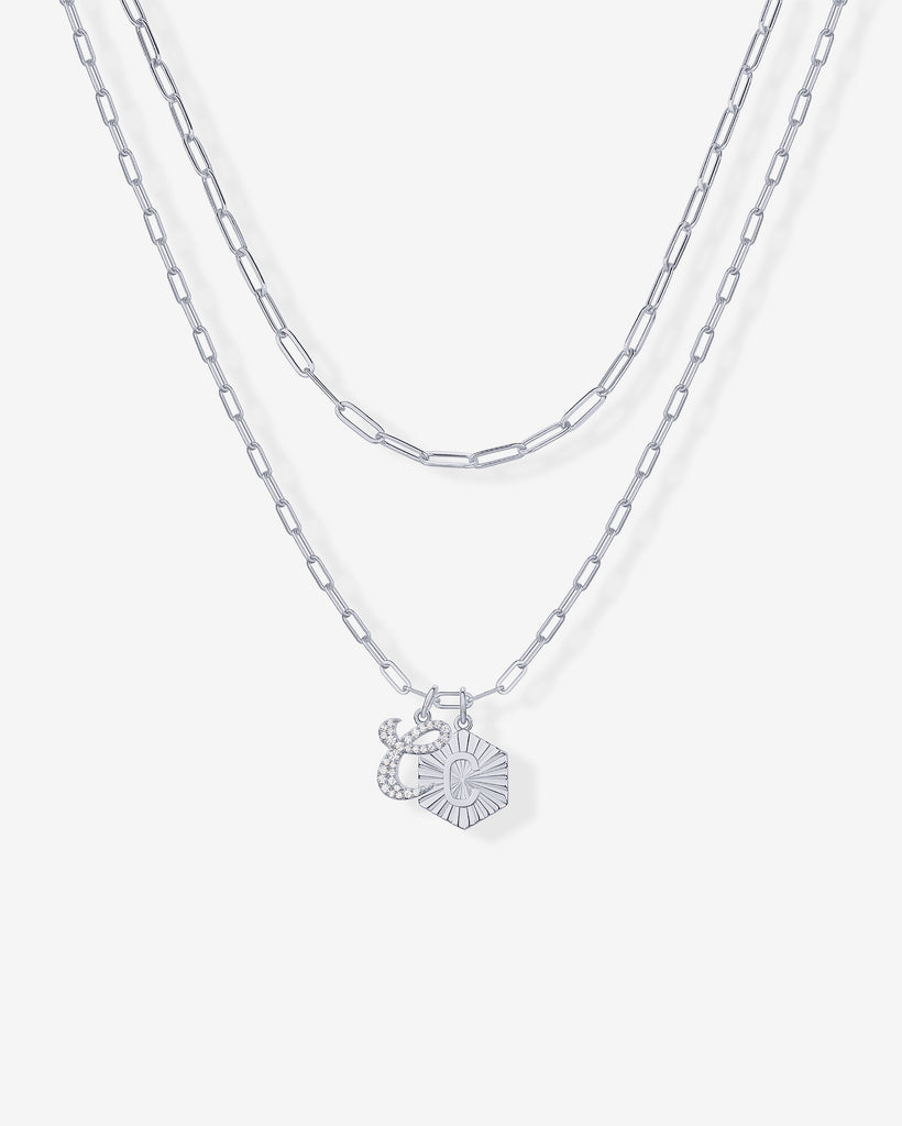 Initial Layered Pendant 2406-N01_White Gold_C  