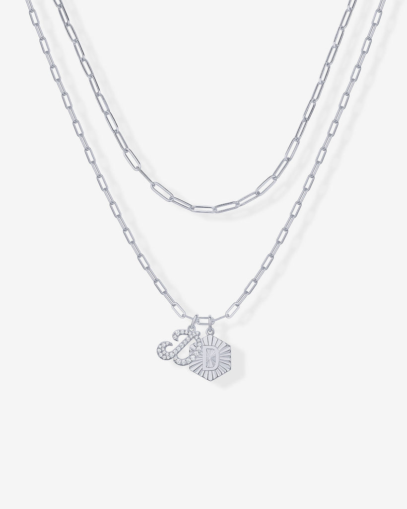 Initial Layered Pendant 2406-N01_White Gold_D  