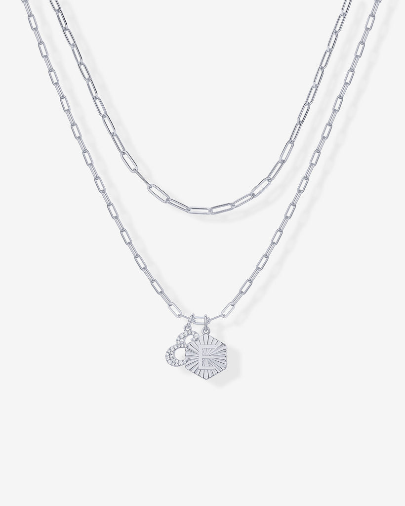 Initial Layered Pendant 2406-N01_White Gold_E  