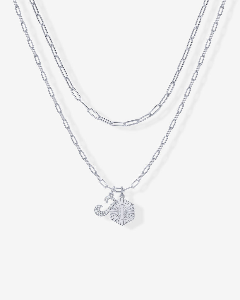 Initial Layered Pendant 2406-N01_White Gold_I  