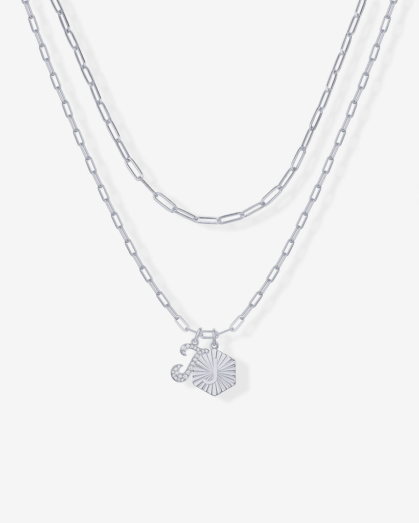 Initial Layered Pendant 2406-N01_White Gold_J  