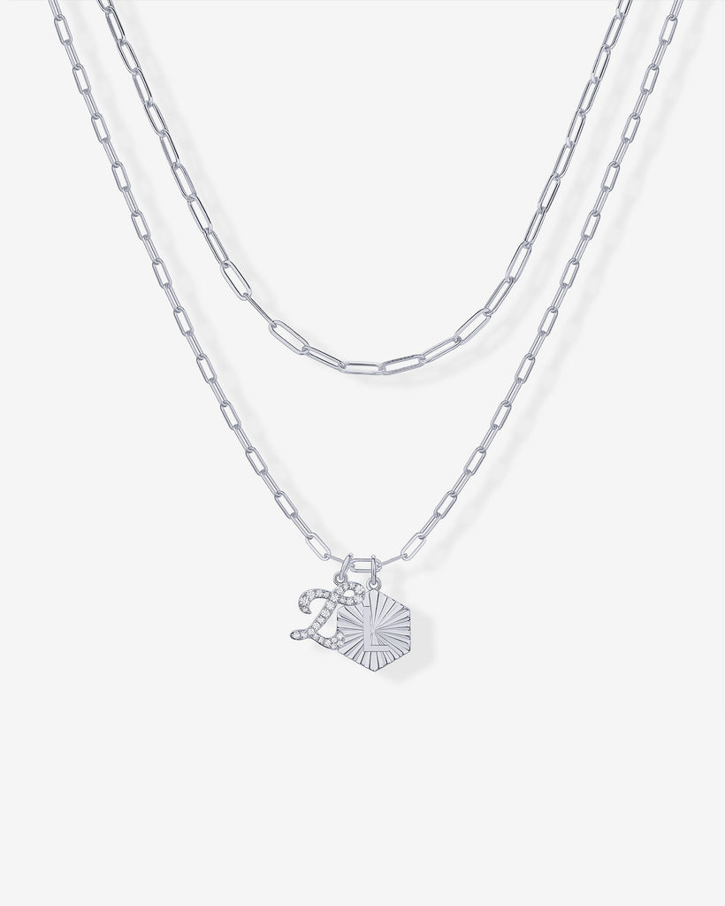 Initial Layered Pendant 2406-N01_White Gold_L  