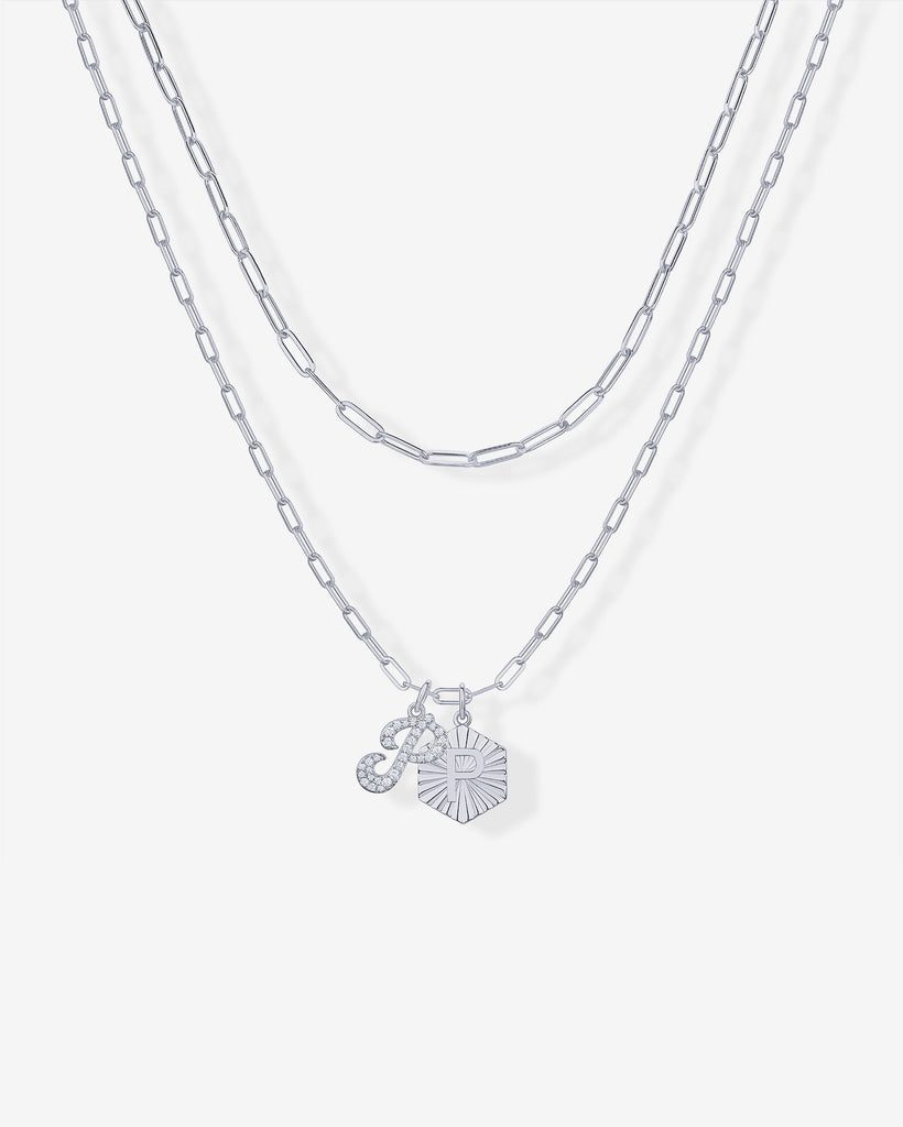 Initial Layered Pendant 2406-N01_White Gold_P  