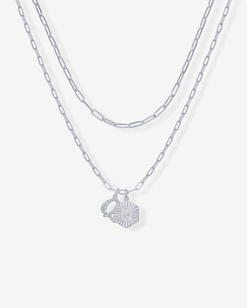 Initial Layered Pendant 2406-N01_White Gold_Q  